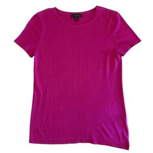 Saks Fifth Avenue Pink Fitted Short Sleeve T-Shirt